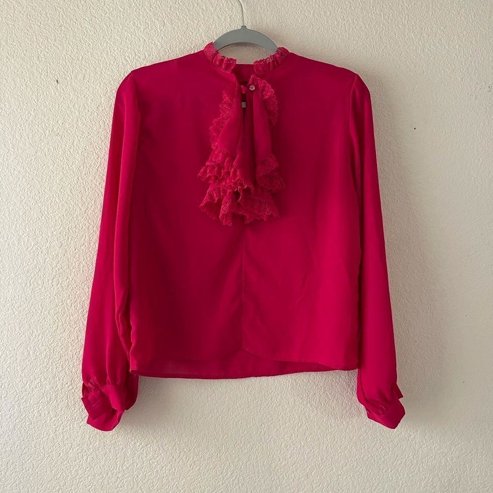 Vintage ruffle front blouse